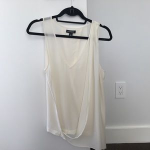Ivory silk v-neck faux wrap tank - Trouve M